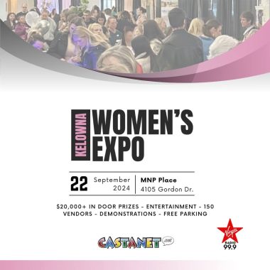 Poster for 2024 Kelowna Women's Expo at MNP Place September 22, 2024